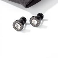 Titanium Steel Earrings, plated, fashion jewelry & for man, black 
