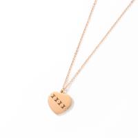 Titanium Steel Necklace, Heart, plated, fashion jewelry & for woman, rose gold color 