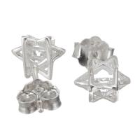 Sterling Silver Stud Earring, Mixed Material, plated & for woman 