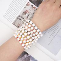 Perlen Armbänder, Natürliche kultivierte Süßwasserperlen, mit Edelstahl, für Frau, keine, Innendurchmesser:ca. 127mm, verkauft von Strang
