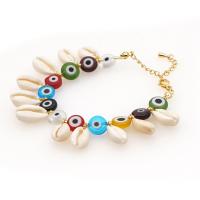 Evil Eye Jewelry Bracelet, Shell, with Glass Beads, for woman Inch 