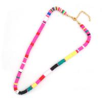 Fimo Schmuck Halskette, Polymer Ton, für Frau, farbenfroh, Länge:16 ZollInch, verkauft von Strang
