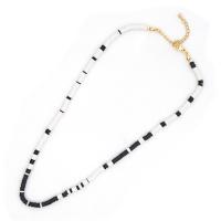 Fimo Schmuck Halskette, Polymer Ton, für Frau, schwarz, Länge:16 ZollInch, verkauft von Strang