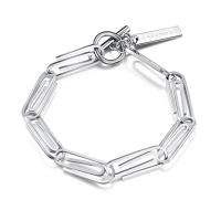 Titanium Steel Bracelet & Bangle, polished, for man, silver color Inch 