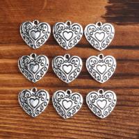 Zinc Alloy Heart Pendants, plated, vintage & DIY silver color, 18*18mm 