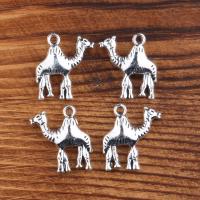 Zinc Alloy Animal Pendants, Camel, plated, vintage & DIY, silver color, 15*22mm 