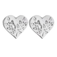 Sterling Silver Stud Earring, Mixed Material, Heart, plated & for woman 0.5mm 