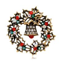 Bijoux broche en Zinc alliage , alliage de zinc, Conception de Noël & bijoux de mode & avec strass, plus de couleurs à choisir, Vendu par PC