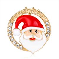 Bijoux broche en Zinc alliage , alliage de zinc, Conception de Noël & bijoux de mode & avec strass, rouge, Vendu par PC