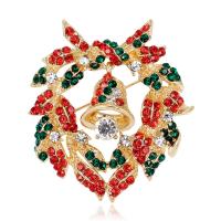 Bijoux broche en Zinc alliage , alliage de zinc, Conception de Noël & bijoux de mode & avec strass, multicolore, Vendu par PC