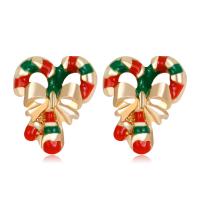 Zinc Alloy Stud Earring, Christmas Design & fashion jewelry, multi-colored 