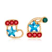 Zinc Alloy Stud Earring, Christmas Design & fashion jewelry, multi-colored 