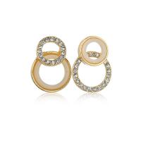 Zinc Alloy Rhinestone Drop Earring, gold color plated, for woman & with rhinestone 