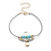 Zinc Alloy Anklet, plated, for woman, blue 