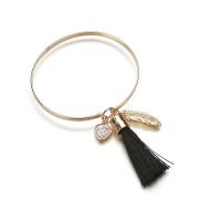 Brass Bangle, plated, for woman, black, Inner Approx 63mm 