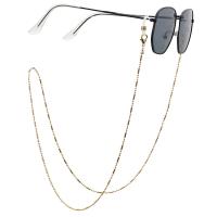 18K Gold Glasses Chain, plated, anti-skidding & glass pattern design, golden, 780mm 