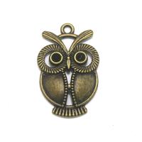 Zinc Alloy Jewelry Pendants, Owl, plated, hollow 
