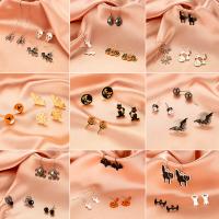 Zinc Alloy Earring Set, Stud Earring & earring, plated, three pieces & fashion jewelry & for woman 