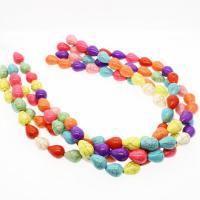 Dyed Natural Turquoise Beads, Synthetic Turquoise, Teardrop, polished, DIY, multi-colored, 8*12mm 