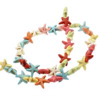 Dyed Natural Turquoise Beads, Synthetic Turquoise, Starfish, polished, DIY, multi-colored, 15*15mm 