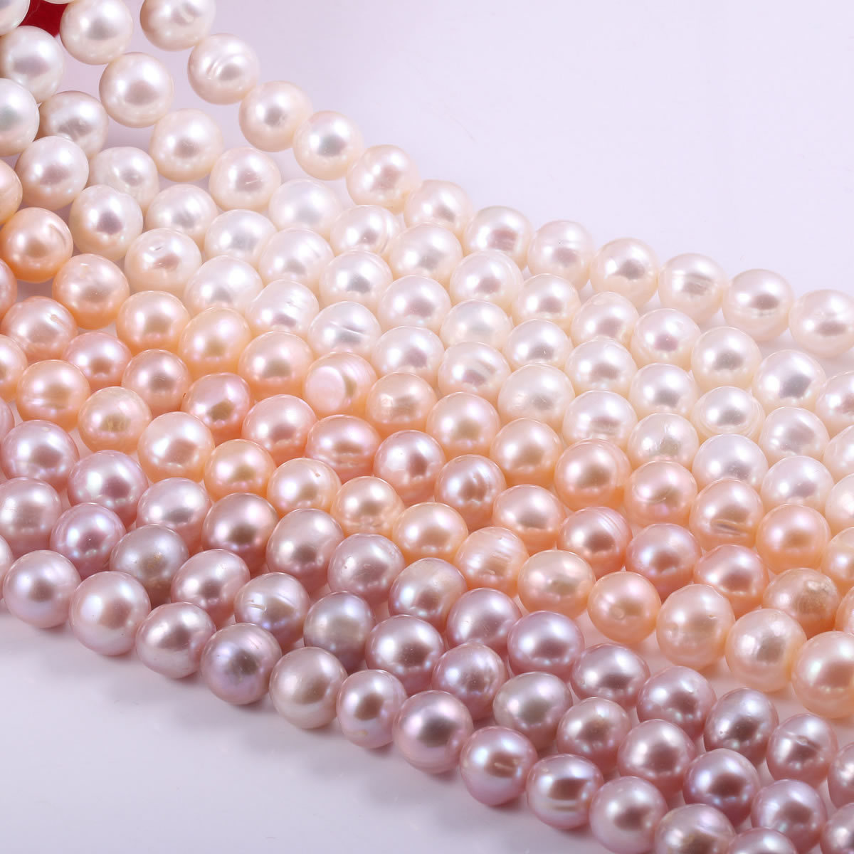 Perles de nacre rondes de culture d'eau douce, perle d'eau douce cultivée, normes différentes pour le choix, plus de couleurs à choisir, 7-8mm, Longueur:Environ 14.5 pouce, Vendu par brin