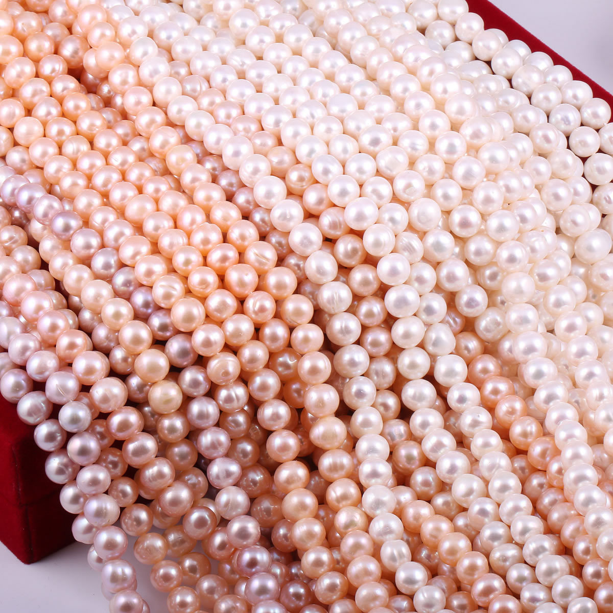 Perlas Redondas Freshwater, Perlas cultivadas de agua dulce, diverso tamaño para la opción, más colores para la opción, 7-8mm, longitud:aproximado 14.5 Inch, Vendido por Sarta