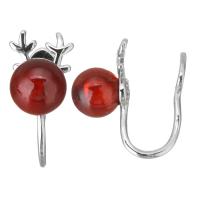 Mixed Material Earring Clip, with Glass, Deer, plated & for woman 