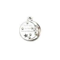 Zinc Alloy Jewelry Pendants, Round, plated, with letter pattern 