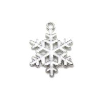 Zinc Alloy Jewelry Pendants, Snowflake, plated & enamel 