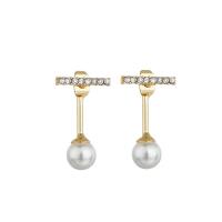 Zinc Alloy Stud Earring, plated, for woman & with rhinestone 17mm 