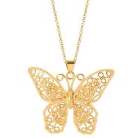 Stainless Steel Jewelry Necklace, Butterfly, plated, for woman .56 Inch 
