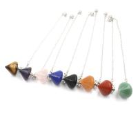Cristal naturel Pendulum Pendant, avec pierre gemme, durable & unisexe, plus de couleurs à choisir Vendu par PC