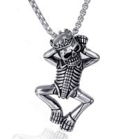 Stainless Steel Skull Pendant, fashion jewelry, silver color 