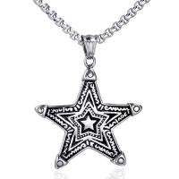 Titanium Steel Pendants, Star, fashion jewelry, silver color 