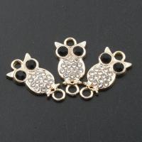 Zinc Alloy Charm Connector, Owl, plated, DIY, golden, 10*16*2mm Approx 2mm 