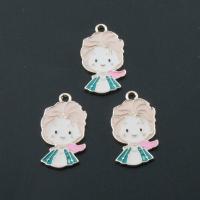 Zinc Alloy Jewelry Pendants, Girl, plated, DIY, multi-colored, 16*24*1.5mm Approx 2mm 