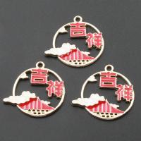 Zinc Alloy Jewelry Pendants, plated, DIY, red, 29*24*2mm Approx 2mm 