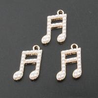 Zinc Alloy Jewelry Pendants, Music Note, plated, DIY, golden, 16*13*3mm Approx 2mm 