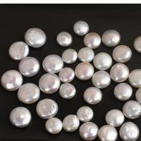 Perlas Moneda Freshwater, perla, Redondo aplanado, natural, Bricolaje & diverso tamaño para la opción, Blanco, Vendido por UD