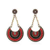 Zinc Alloy Rhinestone Drop Earring, with Seedbead, plated, folk style & for woman & with rhinestone 