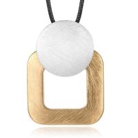 Zinc Alloy Sweater Chain Necklace, with Waxed Cotton Cord, with 3.54 inch extender chain, plated, for woman Approx 33.46 Inch 