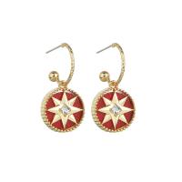 Zinc Alloy Drop Earring, with 925 Sterling Silver, plated, for woman & with rhinestone 