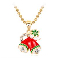 Rhinestone Zinc Alloy Necklace, gold color plated, for woman & with rhinestone, red .53 Inch 