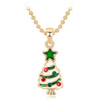 Rhinestone Zinc Alloy Necklace, gold color plated, for woman & with rhinestone, green .53 Inch 