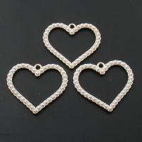 Zinc Alloy Heart Pendants, with pearl, plated, DIY, golden, 32*29*3mm Approx 2mm 