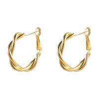 Zinc-Alloy-Huggie-Hoop-Earring, alliage de zinc, Placage de couleur d'or, pour femme Vendu par paire