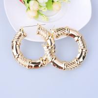 Mode Eisen Prise Kreis Ohrringe, goldfarben plattiert, für Frau, 70mm, verkauft von Paar