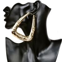 Mode Eisen Prise Kreis Ohrringe, goldfarben plattiert, für Frau, 75mm, verkauft von Paar