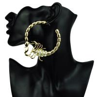 Mode Eisen Prise Kreis Ohrringe, Skorpion, plattiert, für Frau & mit Strass, keine, 65mm, verkauft von Paar
