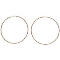 Iron Hoop Earring, Donut, gold color plated, for woman, 110mm 